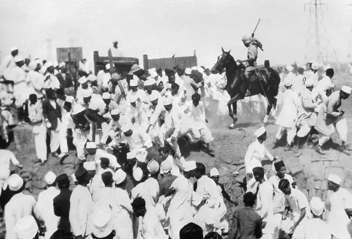 Framed Print : Gandhi Followers Raiding the Salt Works Framed Print : Gandhi Followers Raiding the Salt Works