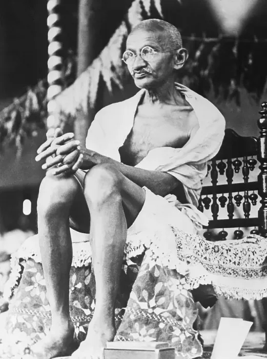 Framed Print : Gandhi Seated and in Traditional Clothing Framed Print : Gandhi Seated and in Traditional Clothing