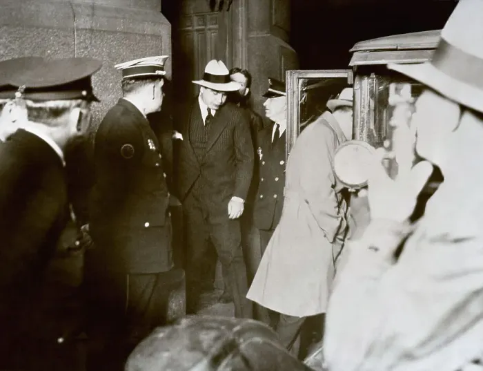 Framed Print : Gangster Al Capone Leaving Court House