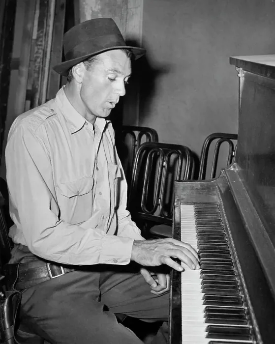 Framed Print : Gary Cooper Playing Piano Framed Print : Gary Cooper Playing Piano