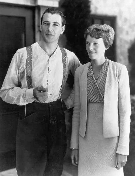 Framed Print : Gary Cooper Standing With Amelia Earhart Framed Print : Gary Cooper Standing With Amelia Earhart