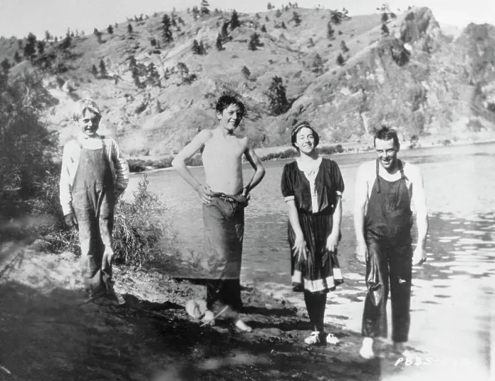 Framed Print : Gary Cooper with Others at Swimming Hole Framed Print : Gary Cooper with Others at Swimming Hole