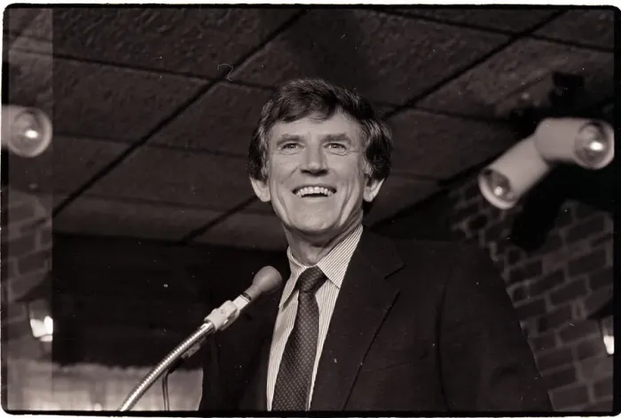 Framed Print : Gary Hart Campaigning in New Hampshire