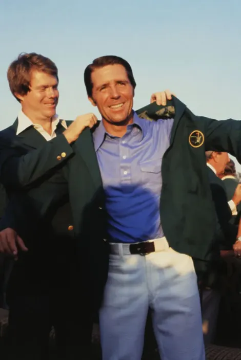 Framed Print : Gary Player Trying on the Winning Jacket Framed Print : Gary Player Trying on the Winning Jacket