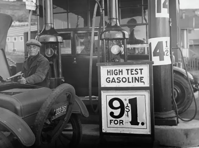 Framed Print : Gas Station, California, 1927 Framed Print : Gas Station, California, 1927