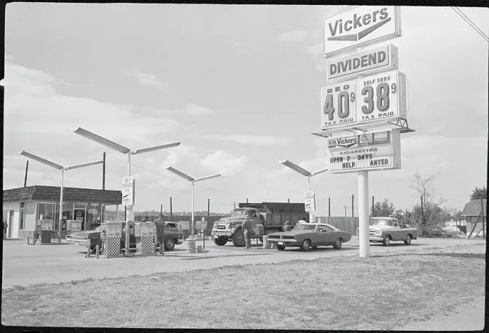 Framed Print : Gas Station with No Gas During Shortage Framed Print : Gas Station with No Gas During Shortage