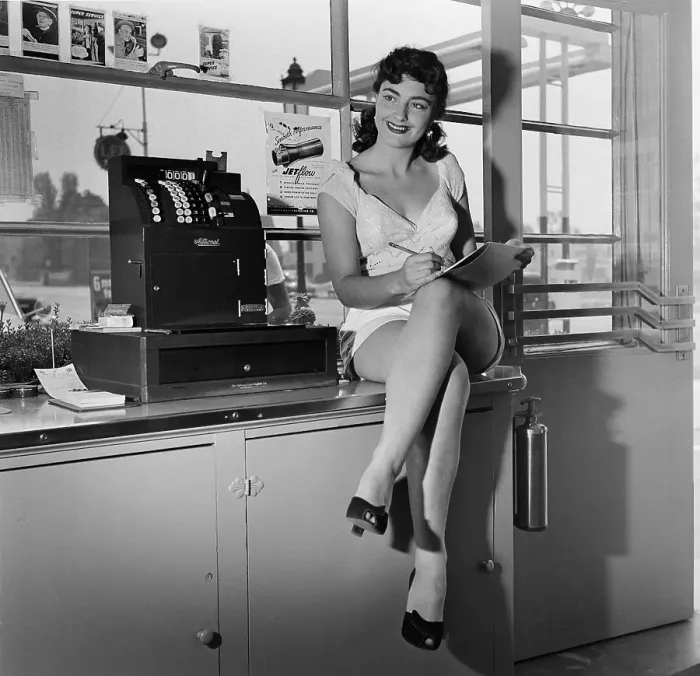 Framed Print : Gas Station Girl Framed Print : Gas Station Girl
