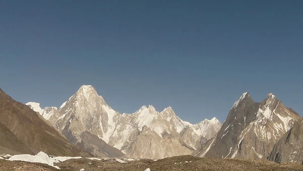 Gasherbrum IV peak in from Baltoro glacier, in Karakorum range