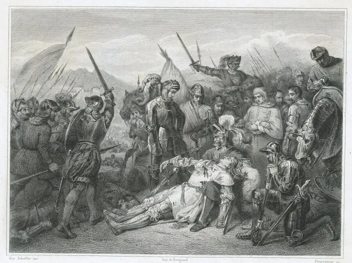 Framed Print : Gaston de Foix Dying During Battle Framed Print : Gaston de Foix Dying During Battle