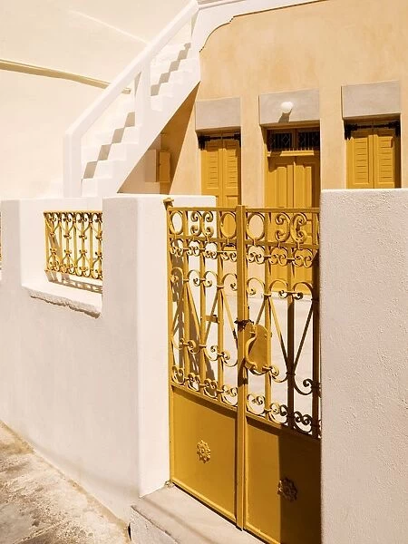 Gate detail, Santorini, Greece