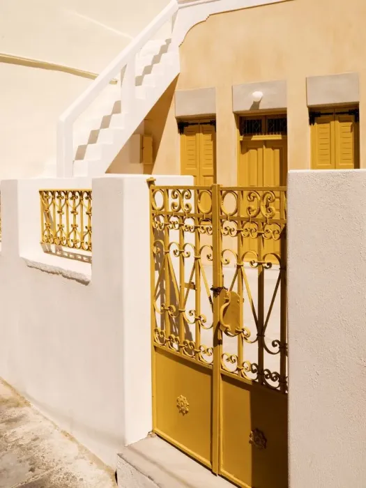Framed Print : Gate detail, Santorini, Greece Framed Print : Gate detail, Santorini, Greece