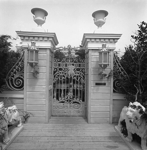 Gates and lion statues
