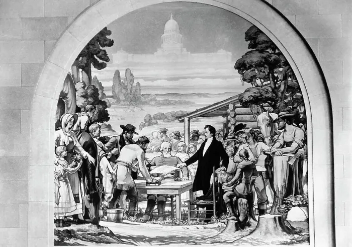 Framed Print : Gathering Of Texas Colonists Framed Print : Gathering Of Texas Colonists