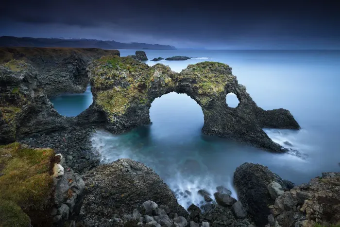 Framed Print : Gatklettur arch rock in Iceland Framed Print : Gatklettur arch rock in Iceland