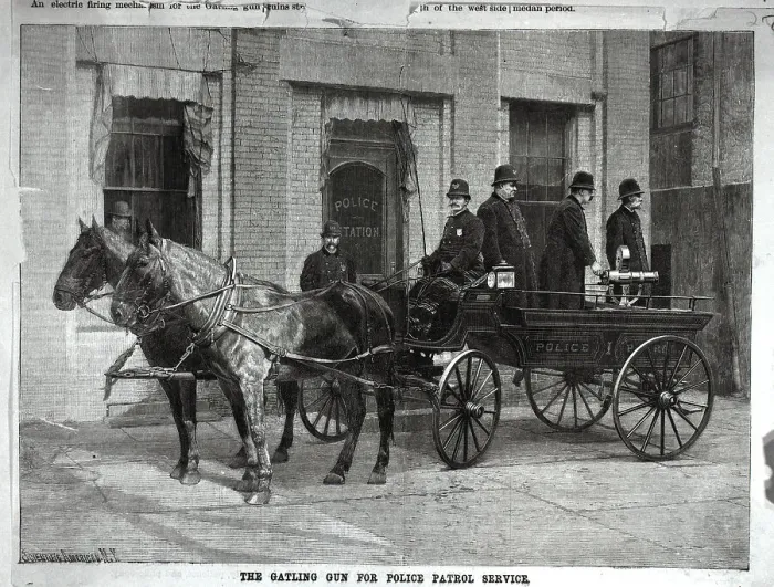 Framed Print : Gatling Gun On Police Wagon Framed Print : Gatling Gun On Police Wagon