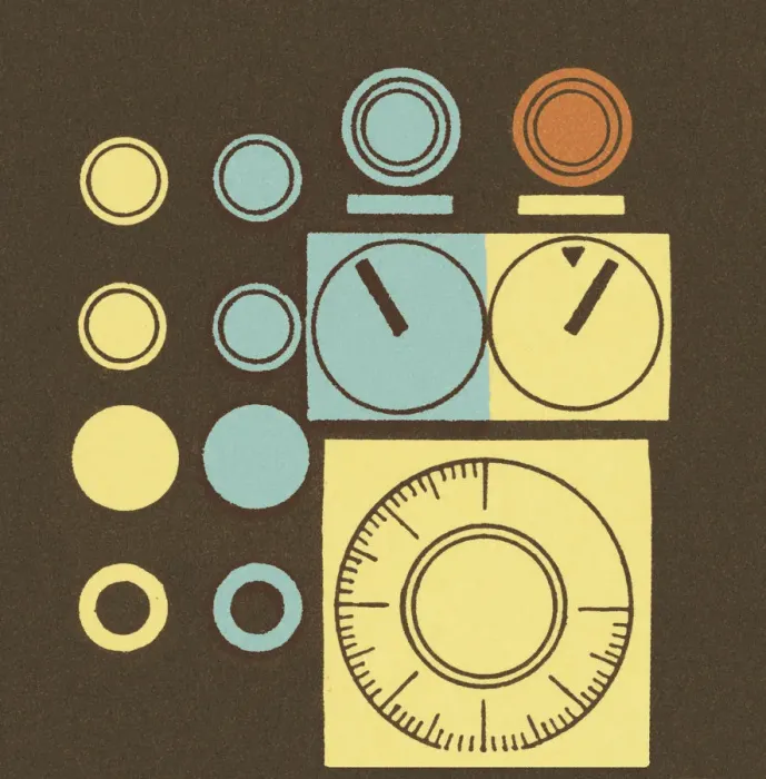 Framed Print : Gauges and Buttons
