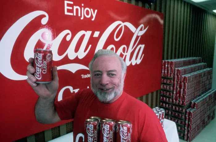 Framed Print : Gay Mullins Holding Can of Classic Coke Framed Print : Gay Mullins Holding Can of Classic Coke