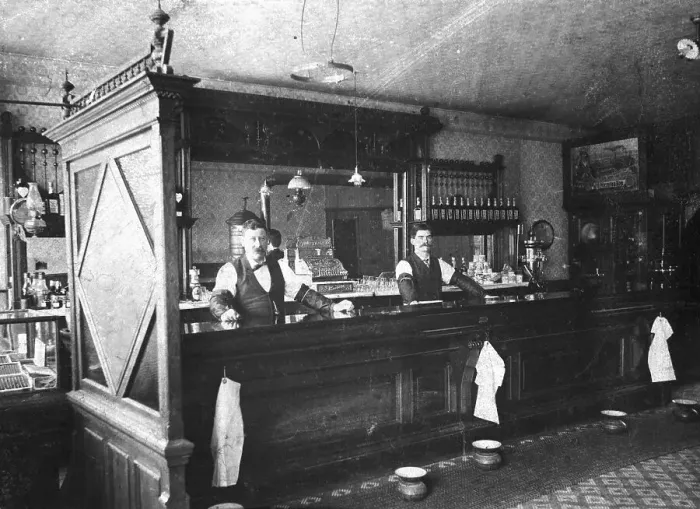 Framed Print : Gay Nineties Bar And Barkeeps Framed Print : Gay Nineties Bar And Barkeeps