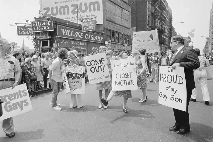 Framed Print : Gay Pride Demonstrators With Signs Framed Print : Gay Pride Demonstrators With Signs
