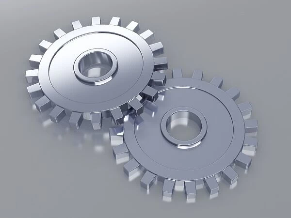 Two gears, 3D illustration