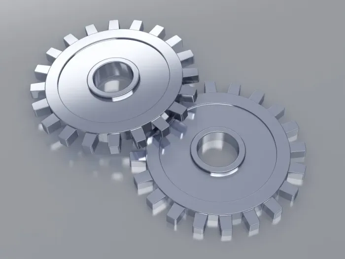 Framed Print : Two gears, 3D illustration Framed Print : Two gears, 3D illustration