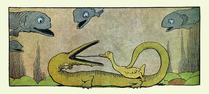 Framed Print : Gedeon Pokes Mr. Crocodile to Escape