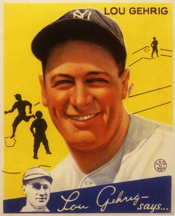 Framed Print : Gehrig Bubble Gum Card