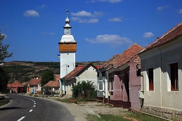 Gelmar in Hunedoara County, typical street village in Transylvania, Romania