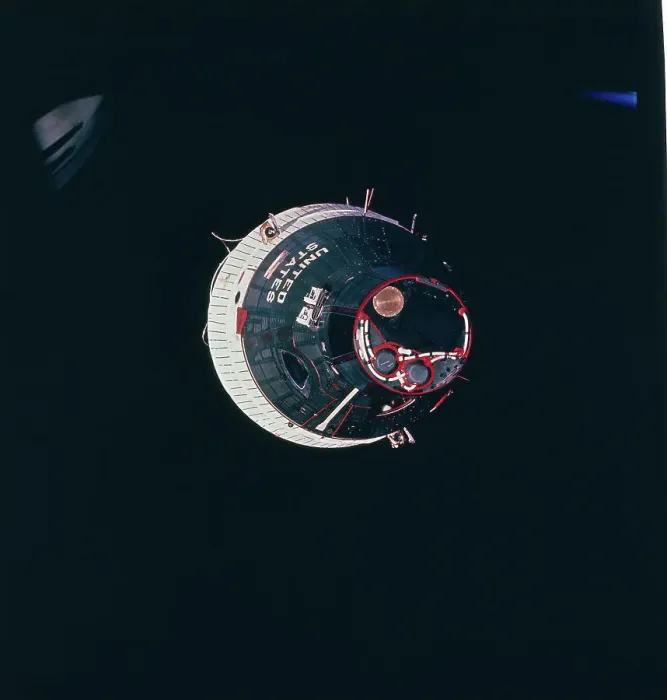 Framed Print : Gemini 7 Orbiting in Space Framed Print : Gemini 7 Orbiting in Space