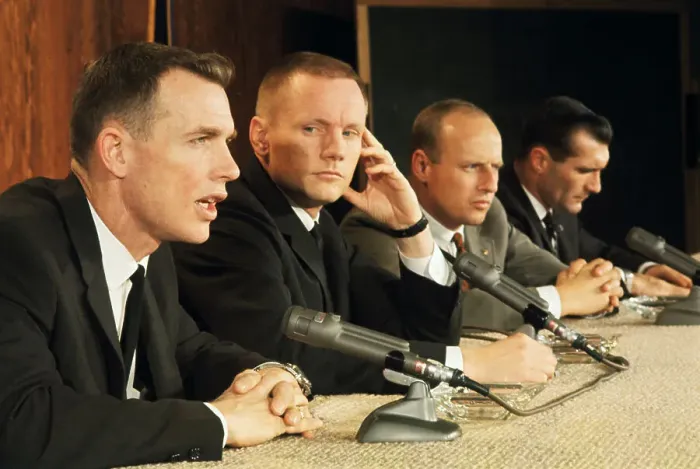 Framed Print : Gemini 8 Astronauts Speaking at Press Conference Framed Print : Gemini 8 Astronauts Speaking at Press Conference
