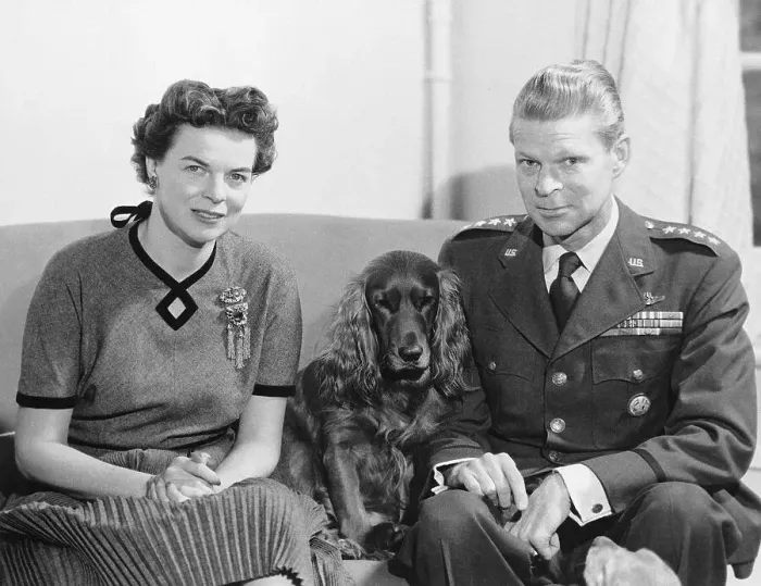 Framed Print : Gen. Lauris Norstad W / Wife and Dog Framed Print : Gen. Lauris Norstad W / Wife and Dog