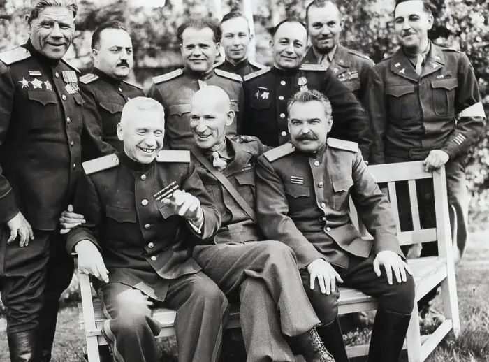 Framed Print : Gen. Simpson And Gen. Sviataiev Framed Print : Gen. Simpson And Gen. Sviataiev