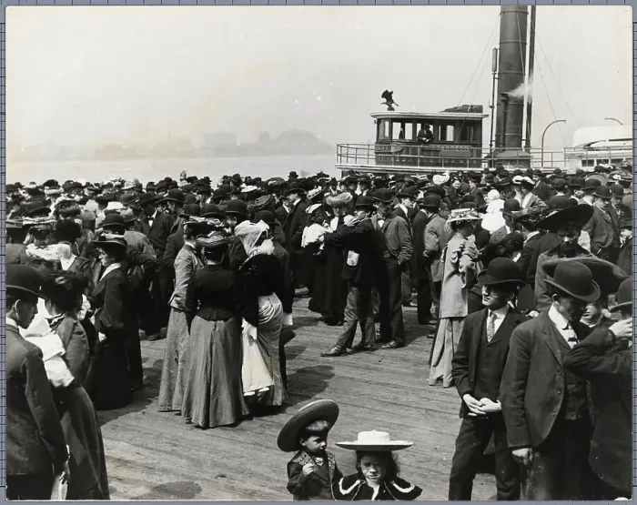 Framed Print : Gen View Crowd Mingling On A Dock Framed Print : Gen View Crowd Mingling On A Dock