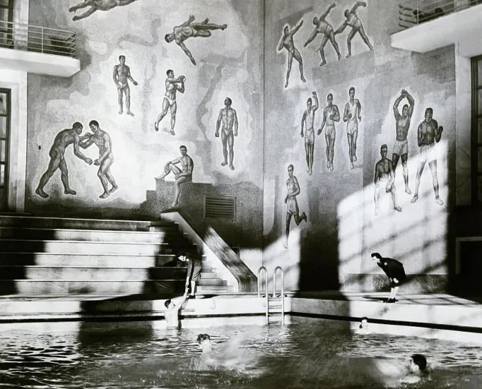 Framed Print : Gen View Gis Swim In Roman Bath W / Mural Framed Print : Gen View Gis Swim In Roman Bath W / Mural