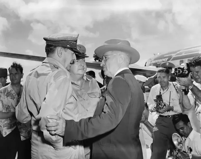 Framed Print : Gen. Whitney, Gen. MacArthur, Truman Framed Print : Gen. Whitney, Gen. MacArthur, Truman