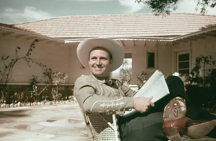 Framed Print : Gene Autry Reads A Script