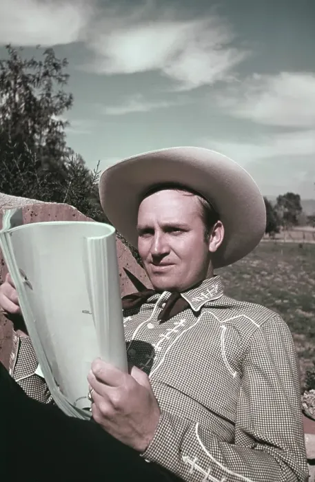 Framed Print : Gene Autry Reads A Script Framed Print : Gene Autry Reads A Script
