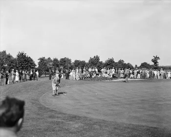 Framed Print : Gene Sarazen on Green During National Open Framed Print : Gene Sarazen on Green During National Open