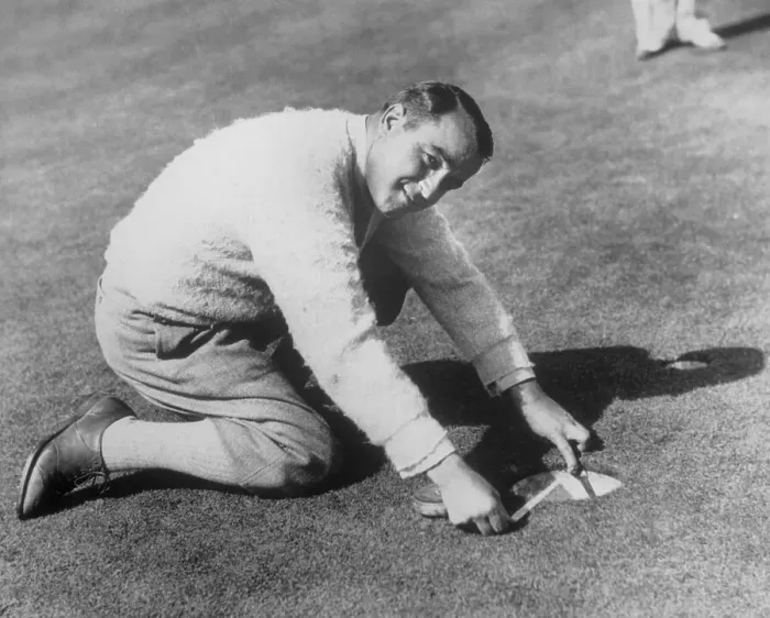 Framed Print : Gene Sarazen Measuring Framed Print : Gene Sarazen Measuring