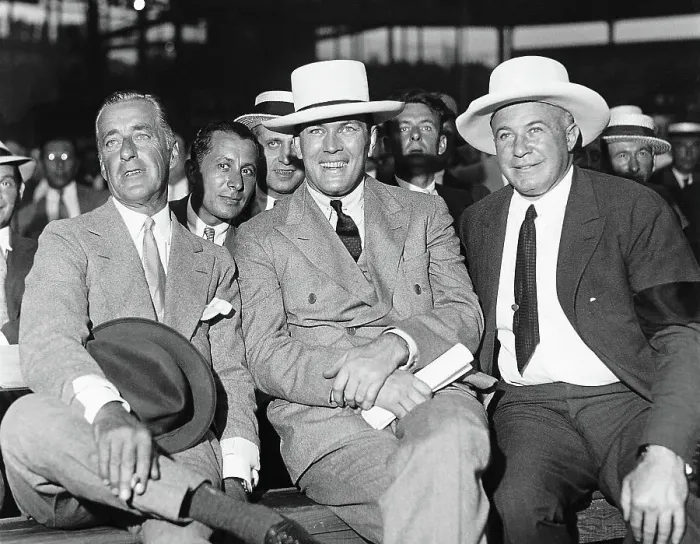 Framed Print : Gene Tunney and Bernard Gimbel at Boxing Match Framed Print : Gene Tunney and Bernard Gimbel at Boxing Match