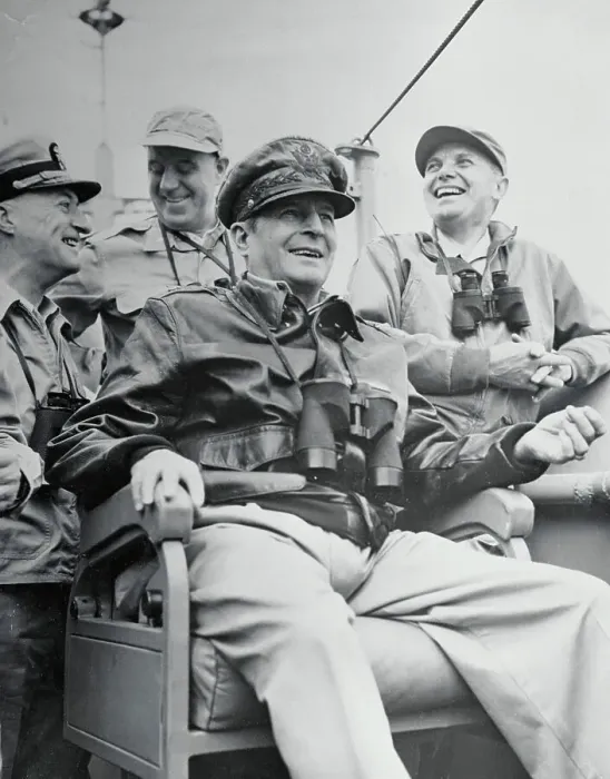 Framed Print : General Douglas MacArthur Observing His Mission from Afar Framed Print : General Douglas MacArthur Observing His Mission from Afar