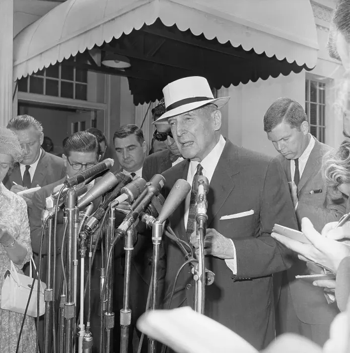 General MacArthur Talks to the Press, 1962 Print. Art Prints