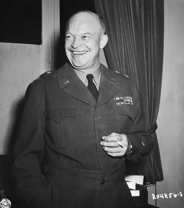 Framed Print : General Eisenhower Smiles At Surrender Framed Print : General Eisenhower Smiles At Surrender