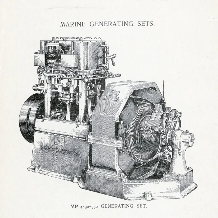 Framed Print : General Electric Marine Generator Illus Framed Print : General Electric Marine Generator Illus