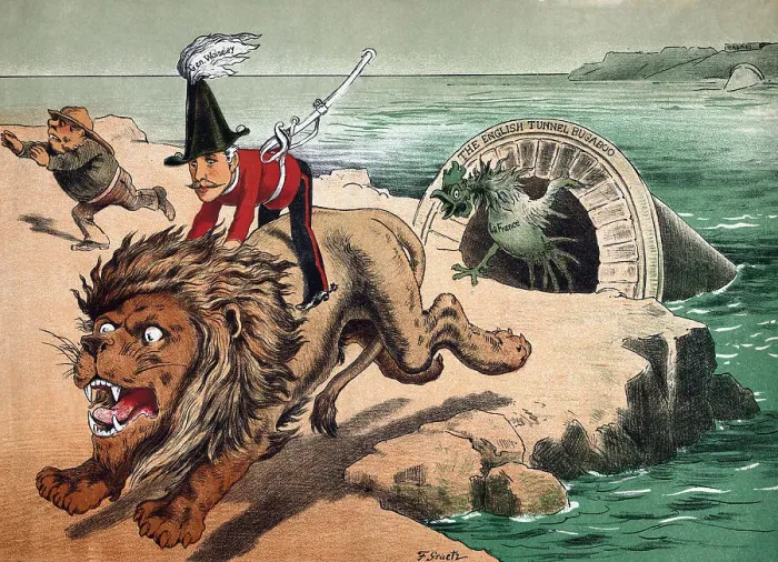 Framed Print : General Garnet Joseph Wolseley Escaping France by Lion Framed Print : General Garnet Joseph Wolseley Escaping France by Lion