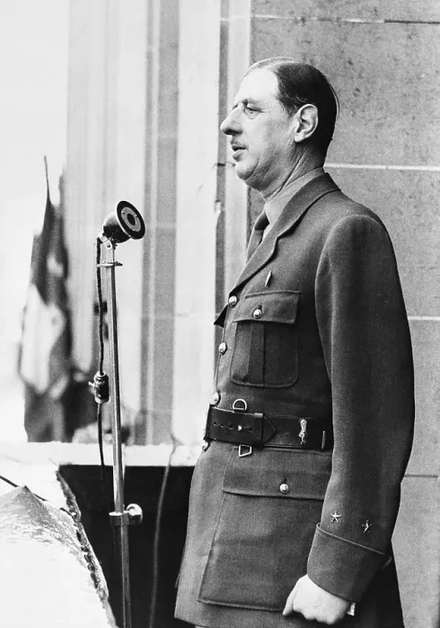 Framed Print : General De Gaulle Addressing Auberville Framed Print : General De Gaulle Addressing Auberville