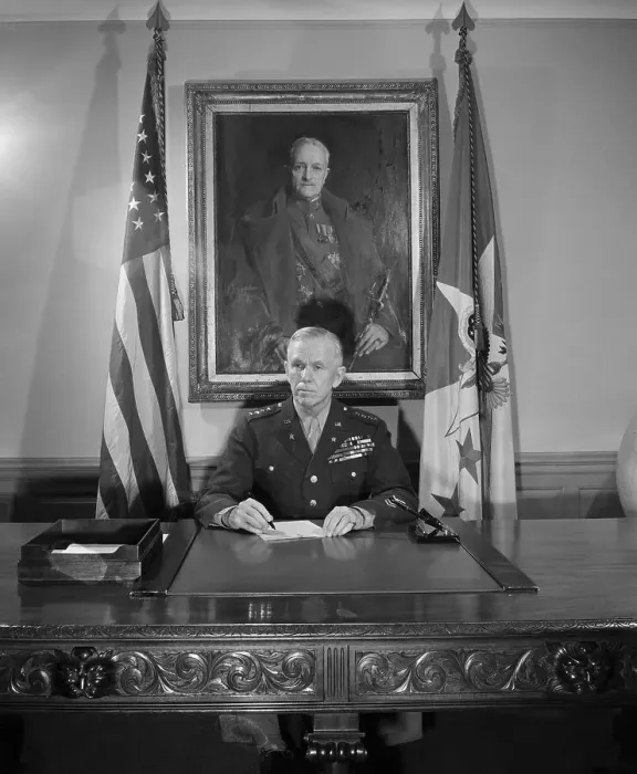 Framed Print : General George C. Marshall At His Desk Framed Print : General George C. Marshall At His Desk