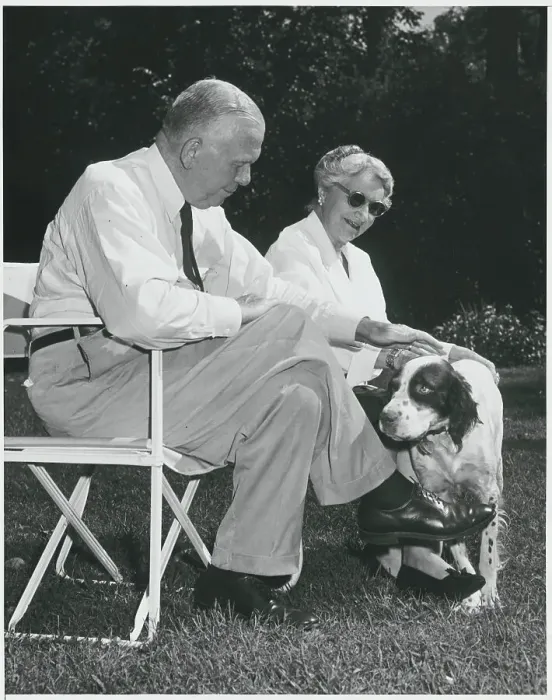 Framed Print : General George C. Marshall with Wife and Dog Framed Print : General George C. Marshall with Wife and Dog