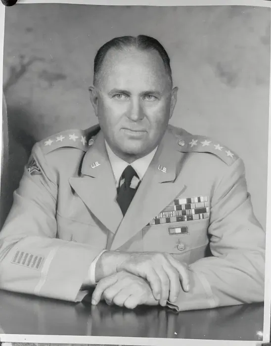 Framed Print : General George H. Decker Posing in Uniform