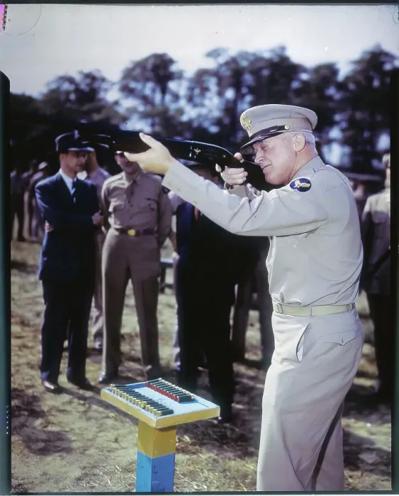 Framed Print : General Henry Arnold Holding a Shotgun